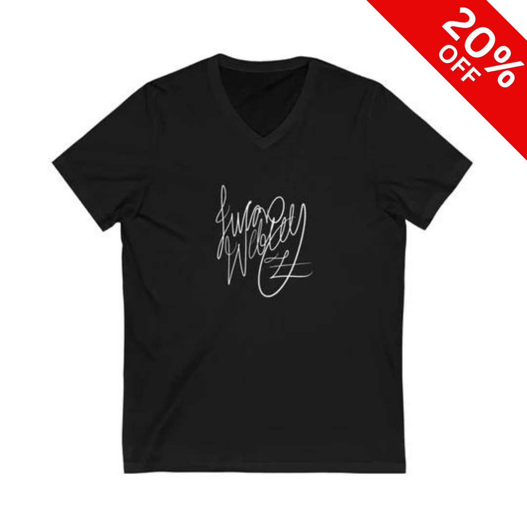 Lucas Webley Signature Unisex Jersey Short Sleeve V-Neck Tee